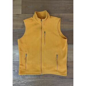 LL BEAN Polartec Fleece Sweater Vest Goldenrod Men's Sz L Gorpcore Cabincore